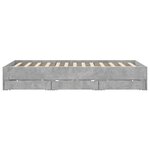 vidaXL Cadre de lit avec tiroirs sans matelas gris béton 140x200 cm