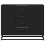 vidaXL Buffet noir 92x35x76 cm bois d’ingénierie