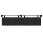vidaXL Tête de lit suspendue Avec lumière LED Noir Tissu
