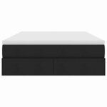 vidaXL Lit avec rangement et matelas Noir 140 x 200 cm Polyester