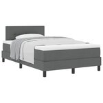 vidaXL Lit à ressorts avec tête de lit Gris foncé 120 x 190 cm tissu