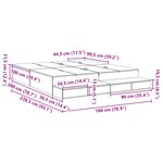 vidaXL Cadre de lit de rangement Chêne fumé 180x200 cm