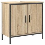 vidaXL Ensemble de mobilier de salle de bain avec étagère 3 Pièces Marron