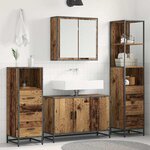 vidaXL Ensemble de mobilier de salle de bain 4 Pièces Bois ancien