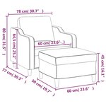 vidaXL Fauteuil avec repose-pied Rouge bordeaux 60 cm Tissu