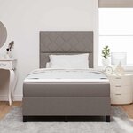 vidaXL Lit à ressorts avec matelas avec LED Taupe 120 x 200 cm tissu