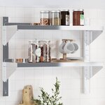 vidaXL Étagère murale 2 niveaux 75x23 5x60 cm argenté acier inoxydable