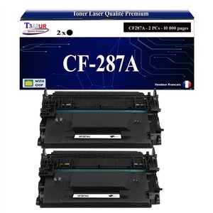 T3AZUR - 2x Toners compatibles avec HP CF287A (87A) avec HP LaserJet Enterprise M506  M506dh  M506dn  M506n  M506x  M506xh