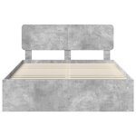 vidaXL Cadre de lit avec tête de lit Béton 140 x 190 cm Pin massif