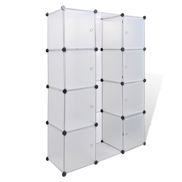vidaXL Armoire modulaire 9 compartiments 37x115x150 cm blanc