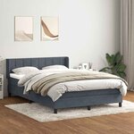 vidaXL Sommier à lattes de lit et matelas gris foncé 140x220cm velours