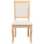 vidaXL Chaises à manger coussins 2 Pièces naturel bois massif caoutchouc