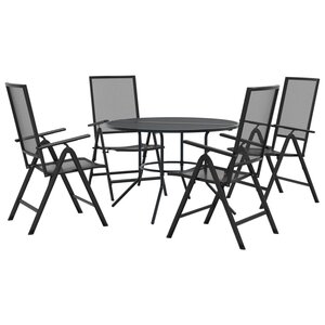 vidaXL Ensemble de chaises de jardin inclinables 5 Pièces anthracite