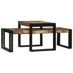 vidaXL Table basse 2 Pièces Multicolore Bois Recyclé Solide