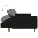 vidaXL Canapé-lit à 2 places noir tissu