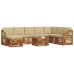 vidaXL Ensemble de canapés d'extérieur 9 pc Naturel et Beige