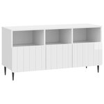 vidaXL Meuble TV Blanc brillant 102 x 34 5 x 50 cm Bois d'ingénierie