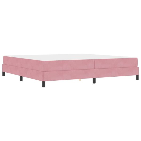 vidaXL Lit boxspring avec matelas Rose 200 x 200 cm Velours