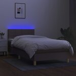 vidaXL Sommier à lattes de lit avec matelas LED Taupe 80x200 cm Tissu
