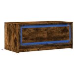 vidaXL Table basse avec lumières LED chêne fumé ois d'ingénierie