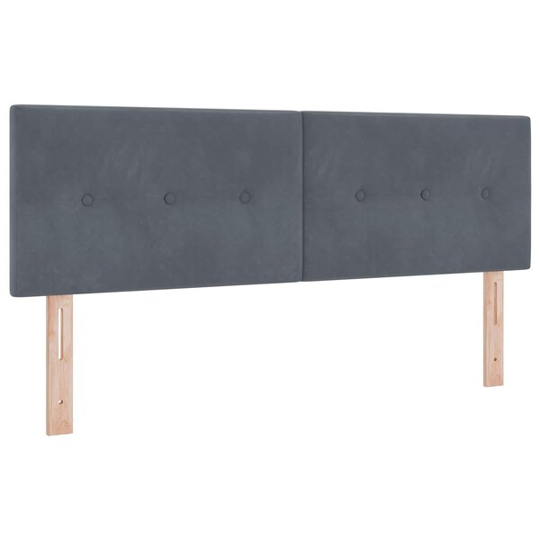 vidaXL Tête de lit LED avec bandes LED Gris 144 cm Velours