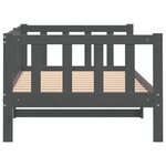 vidaXL Lit de jour sans matelas gris bois de pin massif 90x200 cm