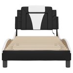 vidaXL Cadre de lit Viana avec LED sans matelas noir et blanc 90x200 cm