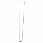 vidaXL Pieds en épingle à cheveux pour consoles  lot de 4  blanc  72 cm  acier massif