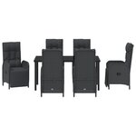 vidaXL Ensemble de salle à manger de jardin 7 pièces avec coussins en poly rattan noir