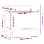 vidaXL Table basse Sonoma gris 60x44 5x45 cm Bois d'ingénierie