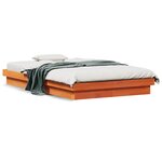 vidaXL Cadre de lit à LED sans matelas 135x190 cm bois massif