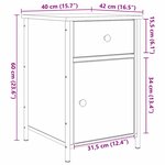 vidaXL Cabinet de chevet avec tiroir chêne artisanal 40 x 42 x 60 cm