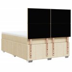 vidaXL Sommier à lattes de lit avec matelas Crème 140x200 cm Tissu