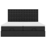 VidaXL Cadre de lit ottoman avec matelas noir 180x200 cm similicuir