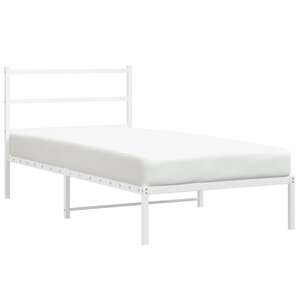 vidaXL Cadre de lit métal sans matelas et tête de lit blanc 107x203 cm