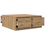 vidaXL Table basse avec tiroirs chêne artisanal 100x100x40 cm