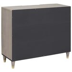 vidaXL Buffet Gris et or 90 x 33.5 x 75 cm Bois de manguier massif