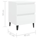 vidaXL Tables de chevet 2 Pièces blanc 40x35x50 cm bois d'ingénierie