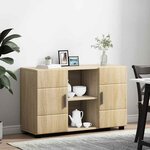 vidaXL Buffet avec étagère FLORIN Chêne Sonoma 88 5 x 30 5 x 55 5 cm
