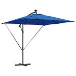vidaXL Parasol banane à mât déporté Bleu 249 x 249 x 250 cm
