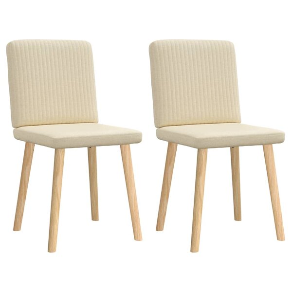 vidaXL Chaises à manger lot de 2 crème tissu