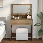 vidaXL Tables de maquillage pour chambre avec tiroir Chêne artisanal