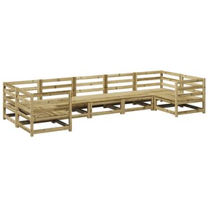 vidaXL Salon de jardin 7 Pièces bois de pin imprégné