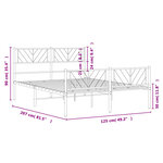 vidaXL Cadre de lit métal sans matelas et pied de lit blanc 120x200 cm