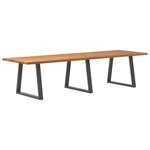 vidaXL Table à manger avec bord naturel 320x100x74cm bois massif chêne