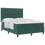 vidaXL Lit à ressorts avec tête de lit Vert foncé 160 x 200 cm Velours