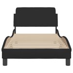 vidaXL Cadre de lit avec tête de lit sans matelas noir 80x200 cm tissu