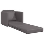 vidaXL Sofa Bed au Sol 2-en-1 Gris 74x77x81 cm en Simili Cuir