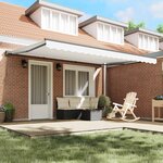 vidaXL Cadre d'auvent Blanc 450 × 300 cm Polyester avec revêtement PU