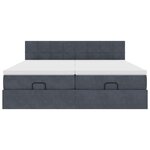 VidaXL Cadre de lit ottoman avec matelas gris foncé 180x200cm velours